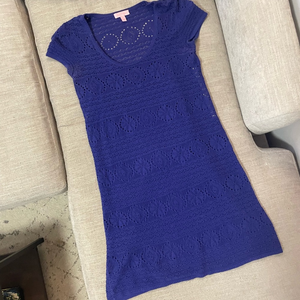 Lilly Pulitzer Paulette Crochet Sweater Shift Dress